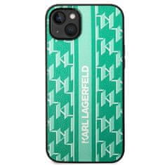 Karl Lagerfeld KLHCP14MPGKLSKN hard silikonové pouzdro iPhone 14 PLUS 6.7" green Monogram Stripe