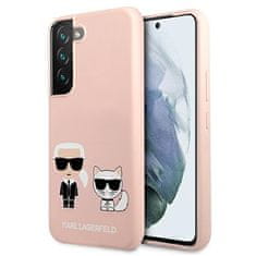 Karl Lagerfeld KLHCS22MSSKCI hard silikonové pouzdro Samsung Galaxy S22 PLUS 5G light pink Silicone Ikonik Karl & Choupette