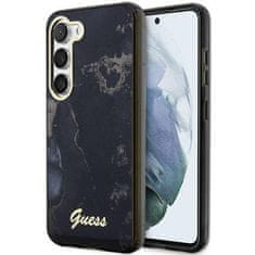 Guess GUHCS23SHTMRSK hard silikonové pouzdro Samsung Galaxy S23 5G black Golden Marble Collection