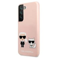 Karl Lagerfeld KLHCS22MSSKCI hard silikonové pouzdro Samsung Galaxy S22 PLUS 5G light pink Silicone Ikonik Karl & Choupette