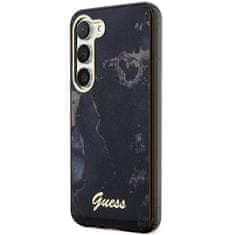 Guess GUHCS23SHTMRSK hard silikonové pouzdro Samsung Galaxy S23 5G black Golden Marble Collection