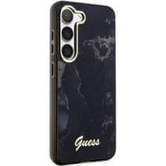 Guess GUHCS23SHTMRSK hard silikonové pouzdro Samsung Galaxy S23 5G black Golden Marble Collection