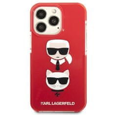 Karl Lagerfeld KLHCP13LTPE2TR hard silikonové pouzdro iPhone 13 / 13 Pro 6.1" red Karl & Choupette Head