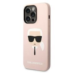 Karl Lagerfeld KLHMP14LSLKHLP hard silikonové pouzdro iPhone 14 PRO 6.1" light pink Silicone Karl`s Head Magsafe