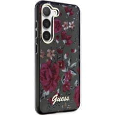 Guess GUHCS23MHCFWSA hard silikonové pouzdro Samsung Galaxy S23 PLUS 5G khaki Flower Collection