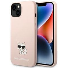 Karl Lagerfeld KLHCP14MSLCTPI hard silikonové pouzdro iPhone 14 PLUS 6.7" light pink Silicone Choupette Body