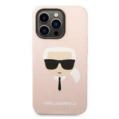 Karl Lagerfeld KLHMP14LSLKHLP hard silikonové pouzdro iPhone 14 PRO 6.1" light pink Silicone Karl`s Head Magsafe