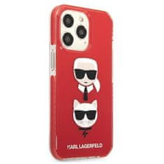 Karl Lagerfeld KLHCP13LTPE2TR hard silikonové pouzdro iPhone 13 / 13 Pro 6.1" red Karl & Choupette Head