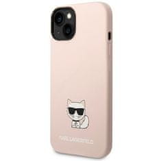 Karl Lagerfeld KLHCP14MSLCTPI hard silikonové pouzdro iPhone 14 PLUS 6.7" light pink Silicone Choupette Body