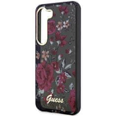 Guess GUHCS23MHCFWSA hard silikonové pouzdro Samsung Galaxy S23 PLUS 5G khaki Flower Collection