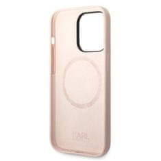 Karl Lagerfeld KLHMP14LSLKHLP hard silikonové pouzdro iPhone 14 PRO 6.1" light pink Silicone Karl`s Head Magsafe