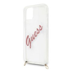 Guess GUHCP12SCRTVSPI hard silikonové pouzdro iPhone 12 Mini 5.4" pink Script Vintage with cord