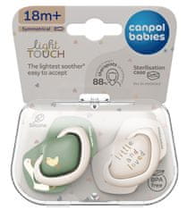 Canpol babies Dudlík silikonový symetrický Light touch GOOSE 18m+ 2ks