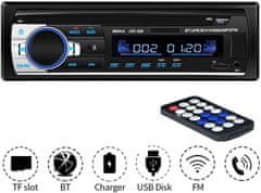 Verk 10136 Autorádio Bluetooth 1-DIN, USB, AUX a SD