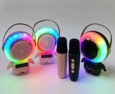 Verk 27312 Karaoke Bluetooth reproduktor 5 W, 2x bezdrátový mikrofon, bílý