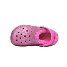 Crocs Dřeváky růžové 34 EU Baya Lined Glitter Clog K