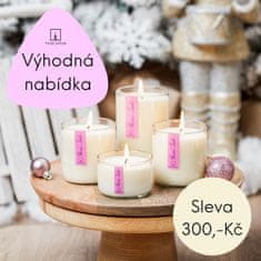 Decor By Glassor Tvoje Svíčka Adventní sada vonných svíček - ŠŤASTNÉ A VESELÉ (růžová)