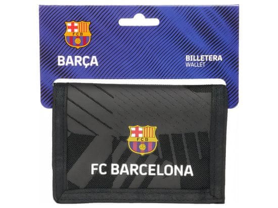 FotbalFans Peněženka FC Barcelona, černá, 12x9 cm