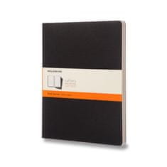 Sešity Moleskine Cahier - tvrdé desky XXL, linkovaný, 3 ks, černé