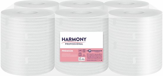 Harmony Ručník v roli Professional 2-vrstvý 24cm/110m/ 6ks MAXI celulóza, s vytrhávací dutinkou