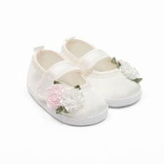 NEW BABY Kojenecké saténové capáčky Ivory Flowers 0-3 m 11,5 3- 6 m Dle obrázku