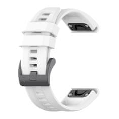 BStrap Silicone Carson řemínek na Garmin Fenix 5 / 6 / 6 Pro / 7 / 8 / E 47mm, white