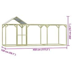 Petromila Klec pro kuřata 4,5 x 1,5 x 2 m ocel