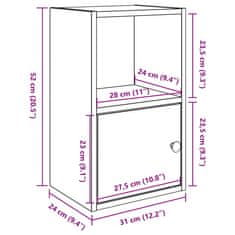 Vidaxl Knihovna šedá sonoma 31x24x52 cm kompozitní dřevo
