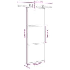 Vidaxl Posuvné dveře s kováním 76x205 cm tvrzeného sklo a hliník