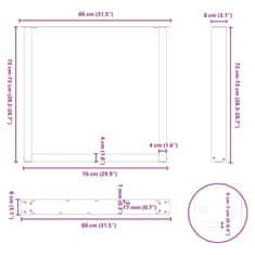 Petromila Nohy konferenčního stolku ve tvaru U 2 ks antracit 80x(72-73)cm