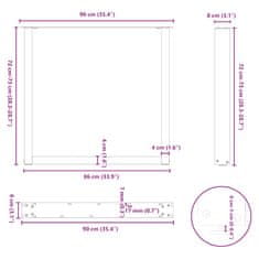 Vidaxl Nohy konferenčního stolku ve tvaru U 3 ks bílé 90x(72-73) cm