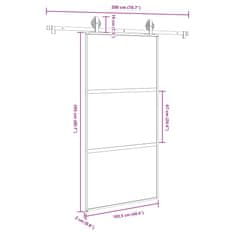 Vidaxl Posuvné dveře s kováním 102,5x205 cm tvrzeného sklo a hliník