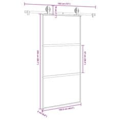 Vidaxl Posuvné dveře s kováním 102,5x205 cm tvrzeného sklo a hliník