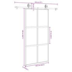 Vidaxl Posuvné dveře s kováním 102,5x205 cm tvrzeného sklo a hliník