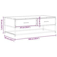 Vidaxl Konferenční stolek dub sonoma 100 x 50 x 35 cm kompozit a kov