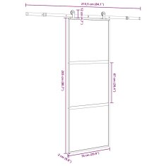 Vidaxl Posuvné dveře s kováním 76x205 cm tvrzeného sklo a hliník