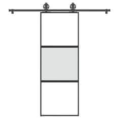 Vidaxl Posuvné dveře s kováním 76x205 cm tvrzeného sklo a hliník