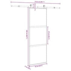 Vidaxl Posuvné dveře s kováním 76x205 cm tvrzeného sklo a hliník