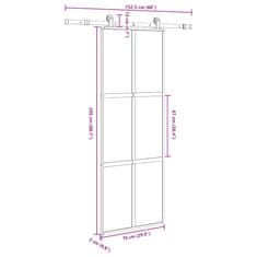 Vidaxl Posuvné dveře s kováním 76x205 cm tvrzeného sklo a hliník