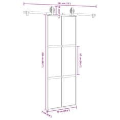 Vidaxl Posuvné dveře s kováním 76x205 cm tvrzeného sklo a hliník