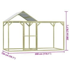 Vidaxl Klec pro kuřata 3 x 1,5 x 2 m ocel