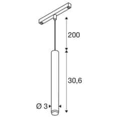 SLV BIG WHITE (SLV) GRIP! S 48V závěsné svítidlo, délka závěsu 200 cm, 3000 K, 29°, DALI, zlatá / černá 1008463