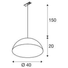 SLV BIG WHITE (SLV) FORCHINI M 40 TRACK 1~ závěsné svítidlo, E27, délka závěsu 150cm, stříbrnošedý adaptér, 1x max. 40W, matná černá / matná zlatá 1008539
