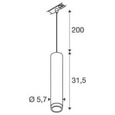 SLV BIG WHITE (SLV) GRIP! L 1~ závěsné svítidlo, GU10, délka závěsu 200cm, 1x max. 6W, bronzová / černá 1008472