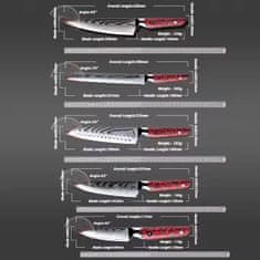 IZMAEL Sada damaškových kuchyňských nožů Madoka-5ks/Červená KP35085