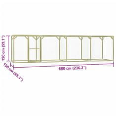 Petromila Klec pro kuřata 6 x 1,5 x 1,5 m ocel