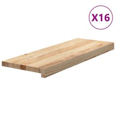 Vidaxl Nášlapy na schody 16 ks neošetřené 70x25x2 cm masivní dub