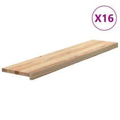 Vidaxl Nášlapy na schody 16 ks neošetřené 120x25x2 cm masivní dub