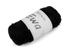 Kraftika 1ks černá pletací a háčkovací příze macrame ewa 4 mm 90 g