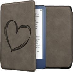 KW Mobile Pouzdro KW Mobile - Brushed Heart - KW5999001 - pro Amazon Kindle 2022 - šedé